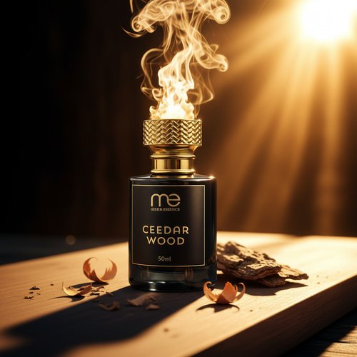 Mehressence Ceedar Wood 50 ml luxury perfume in elegant setting